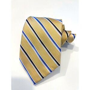 Chaps Blue Gold Striped Mens Tie‎ Silk